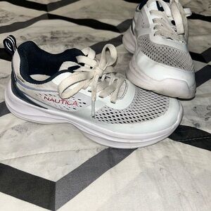 Nautica Kids White and Navy Sneakers